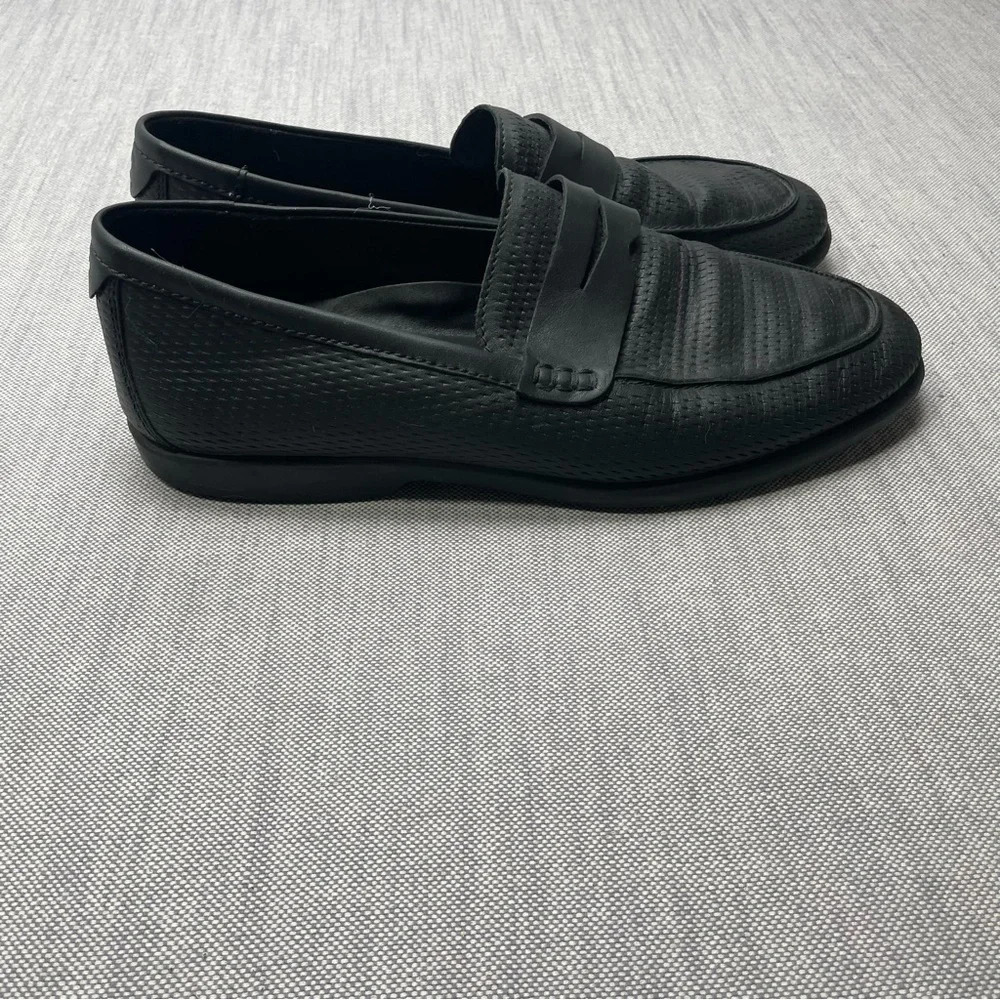 Ecco Leather Perforated Moccasin Loafer Driving Shoes